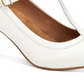 Giani Bernini Varinaa T Strap Scarpin Feminino Branco Tamanho 6 M