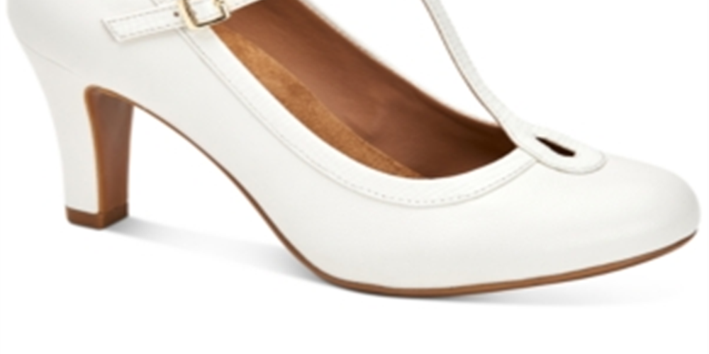 Giani Bernini Varinaa T Strap Scarpin Feminino Branco Tamanho 6 M