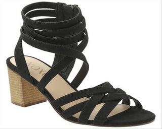 XOXO Eden Salto Social Feminino Camurça Sintética Tiras Preto Tamanho 8.5