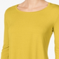 Top feminino com decote redondo JM Collection, amarelo, tamanho pequeno