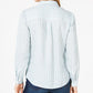 Camisa feminina listrada de linho Charter Club com punho, branca, tamanho XX-G