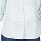Camisa feminina listrada de linho Charter Club com punho, branca, tamanho XX-G