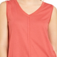 Regata feminina estilo &amp; co, alta e baixa, vermelha, tamanho pequeno