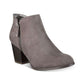 Botas femininas estilo &amp; co com zíper e salto bloco, bico amendoado, cinza, tamanho 10 M