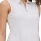 Tommy Hilfiger Blusa Feminina Sem Mangas Estampada de Bolinhas Branca Tamanho Médio