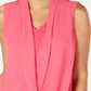 Blusa feminina Alfani sem mangas com frente drapeada, rosa, tamanho pequeno G