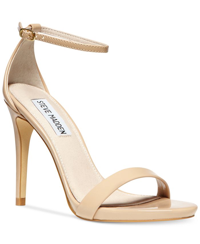 Steve Madden Stecy Leather Sapatos Femininos Abertos Casuais com Tira no Tornozelo Marrom Tamanho 9,5 M