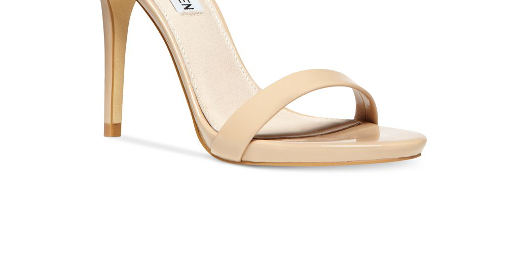 Steve Madden Stecy Leather Sapatos Femininos Abertos Casuais com Tira no Tornozelo Marrom Tamanho 9,5 M