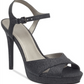 Sandálias femininas Guess Jordie com glitter metálico, pretas, tamanho 8,5