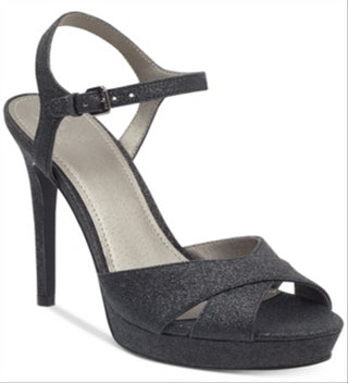 Guess Women's Jordie Metallic Glitter Dress Sandals Black Size 8.5