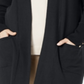 Cardigan feminino JM Collection com mangas curtas e botões, preto, tamanho 1X