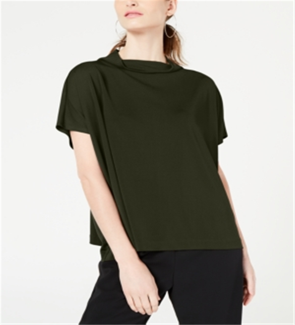 Blusa feminina Alfani com decote careca e capuz, verde, tamanho pequeno GG