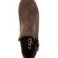 Botas femininas Sugar com salto bloco e fivela acolchoada, bico amendoado, marrom, tamanho 10 M