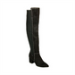Seven Dials Nicki Fabric Bota Feminina Bico Fino Acima do Joelho Tamanho 6.0 Preta