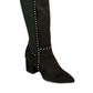 Seven Dials Nicki Fabric Bota Feminina Bico Fino Acima do Joelho Tamanho 6.0 Preta