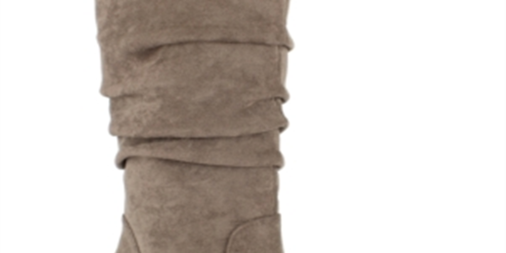 Botas Esprit Oliana de couro sintético, cano médio, largas, marrom, tamanho 9,5