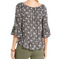 Top conversível estampado feminino Style &amp; Co, preto, tamanho M