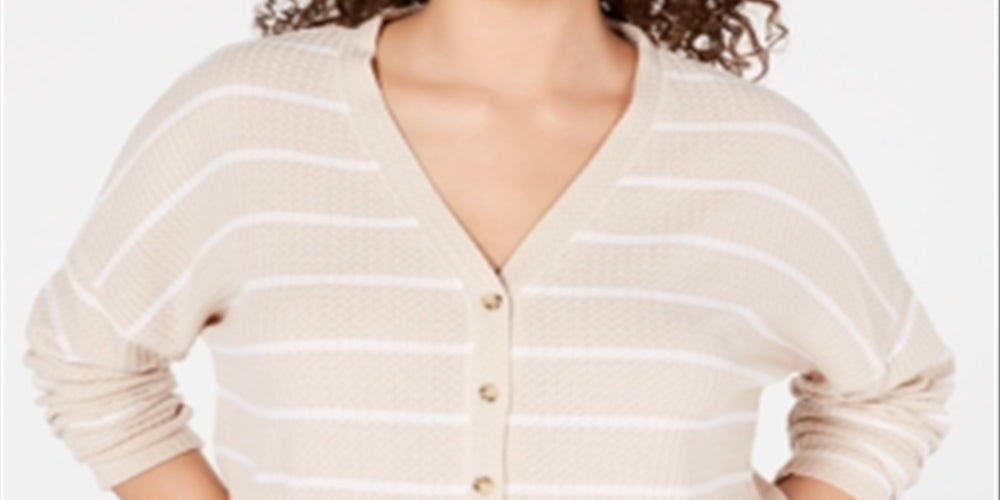 Blusa casual feminina Hippie Rose com decote em V e manga comprida, marrom, tamanho médio