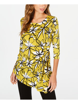 Blusa feminina Alfani manga 3/4 amarela tamanho pequeno grande