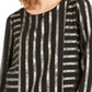 Blusa de malha com gola redonda listrada metálica Alfani feminina, preta, tamanho X-S