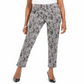 Calça feminina estampada JM Collection preta tamanho médio