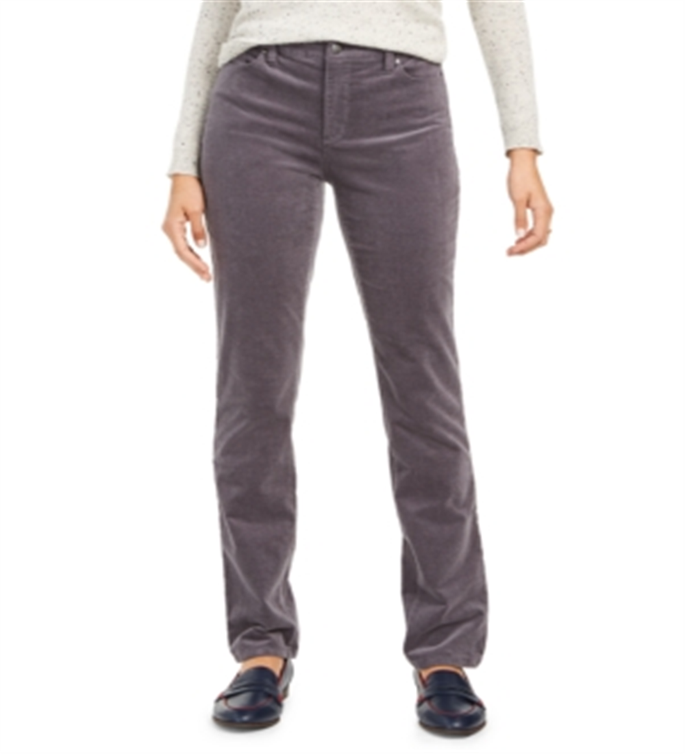 Calça de veludo cotelê Lexington Tummy Control feminina Charter Club, cinza, tamanho 16x4,5