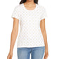 Blusa feminina Karen Scott com estampa de glitter - branca, tamanho G