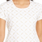 Blusa feminina Karen Scott com estampa de glitter - branca, tamanho G
