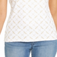 Blusa feminina Karen Scott com estampa de glitter - branca, tamanho G