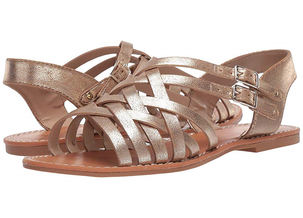 Sandálias rasteiras femininas Indigo Rd., douradas, tamanho 9,5 m