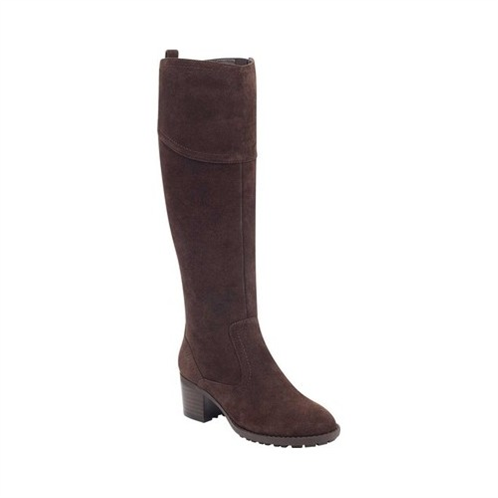 Easy Spirit Grazes Camurça Almond Toe Sapatos de Cano Alto Feminino Marrom Tamanho 6,5 M