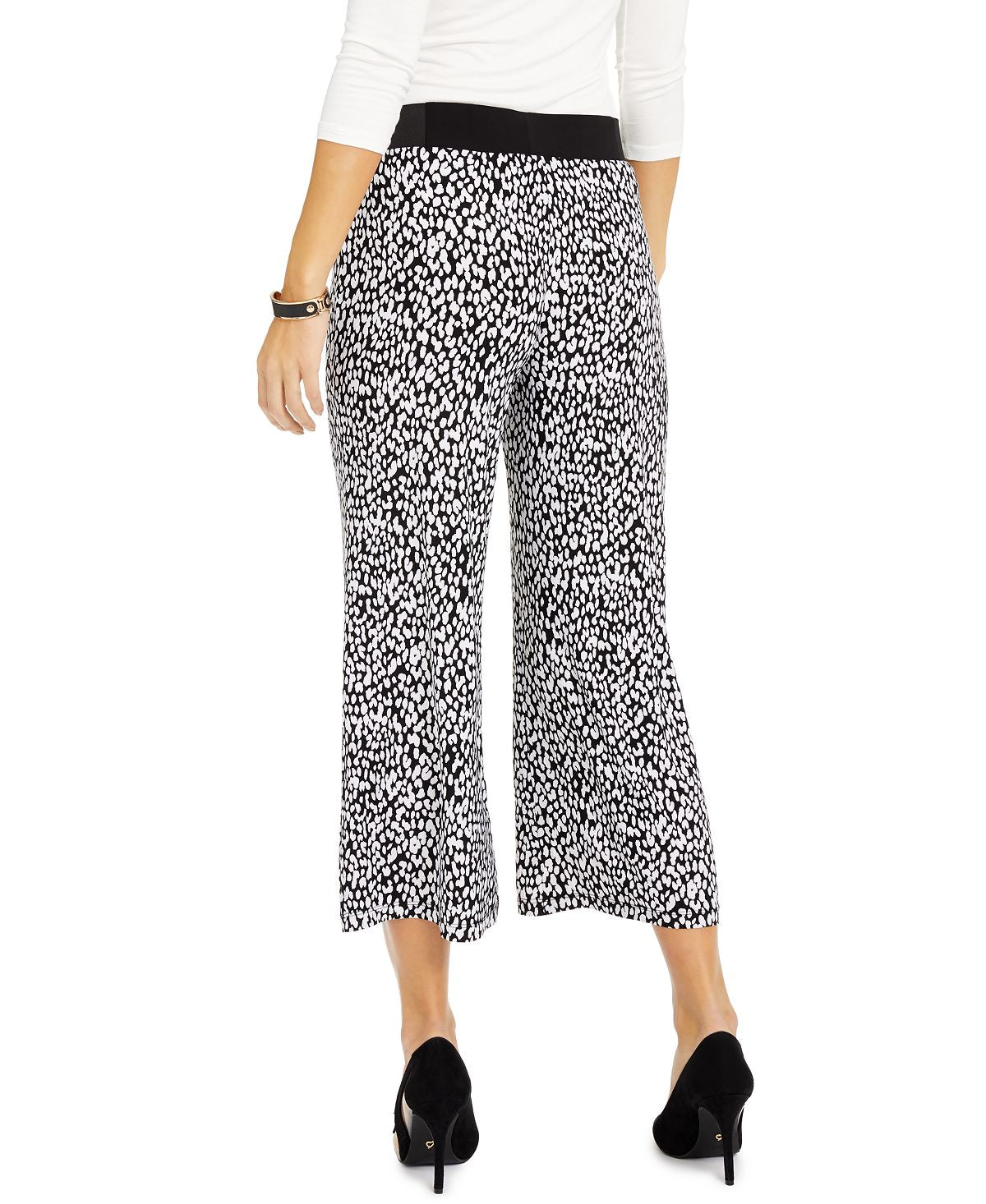 Calça Culotte Feminina Animal Print da INC International Concepts, Branca, Tamanho Pequeno