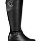 Karen Scott Botas de montaria femininas Ulee de couro sintético até o joelho, pretas, tamanho 8M