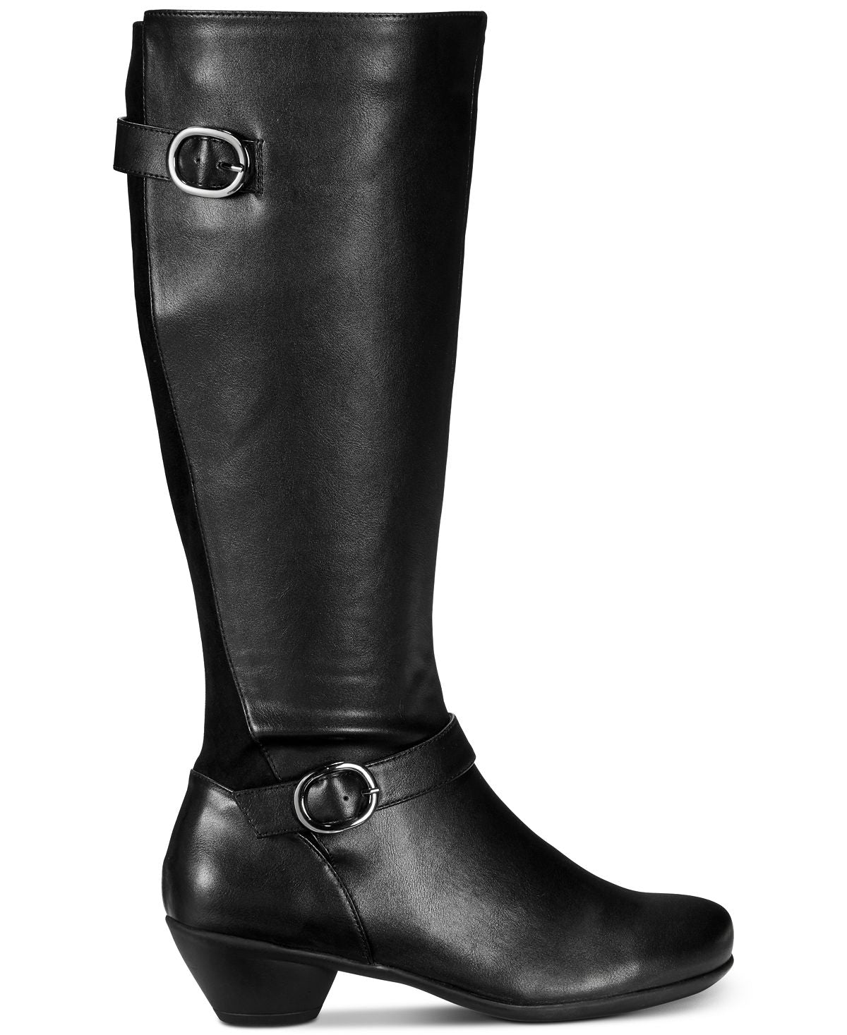 Karen Scott Botas de montaria femininas Ulee de couro sintético até o joelho, pretas, tamanho 8M