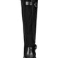 Karen Scott Botas de montaria femininas Ulee de couro sintético até o joelho, pretas, tamanho 8M