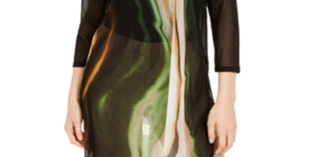 Blusa túnica estampada feminina Alfani, verde, tamanho pequeno P