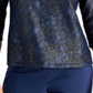 JM Collection Top texturizado feminino azul tamanho grande