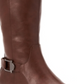 Botas femininas Alfani Kallumm de couro sintético, cano alto, marrom, tamanho 6 M