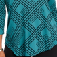 JM Collection Blusa Feminina Estampada Jacquard Verde Tamanho PP