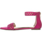Sandálias rasteiras femininas Thalia Sodi Jacey com tira no tornozelo, rosa, tamanho 6 M