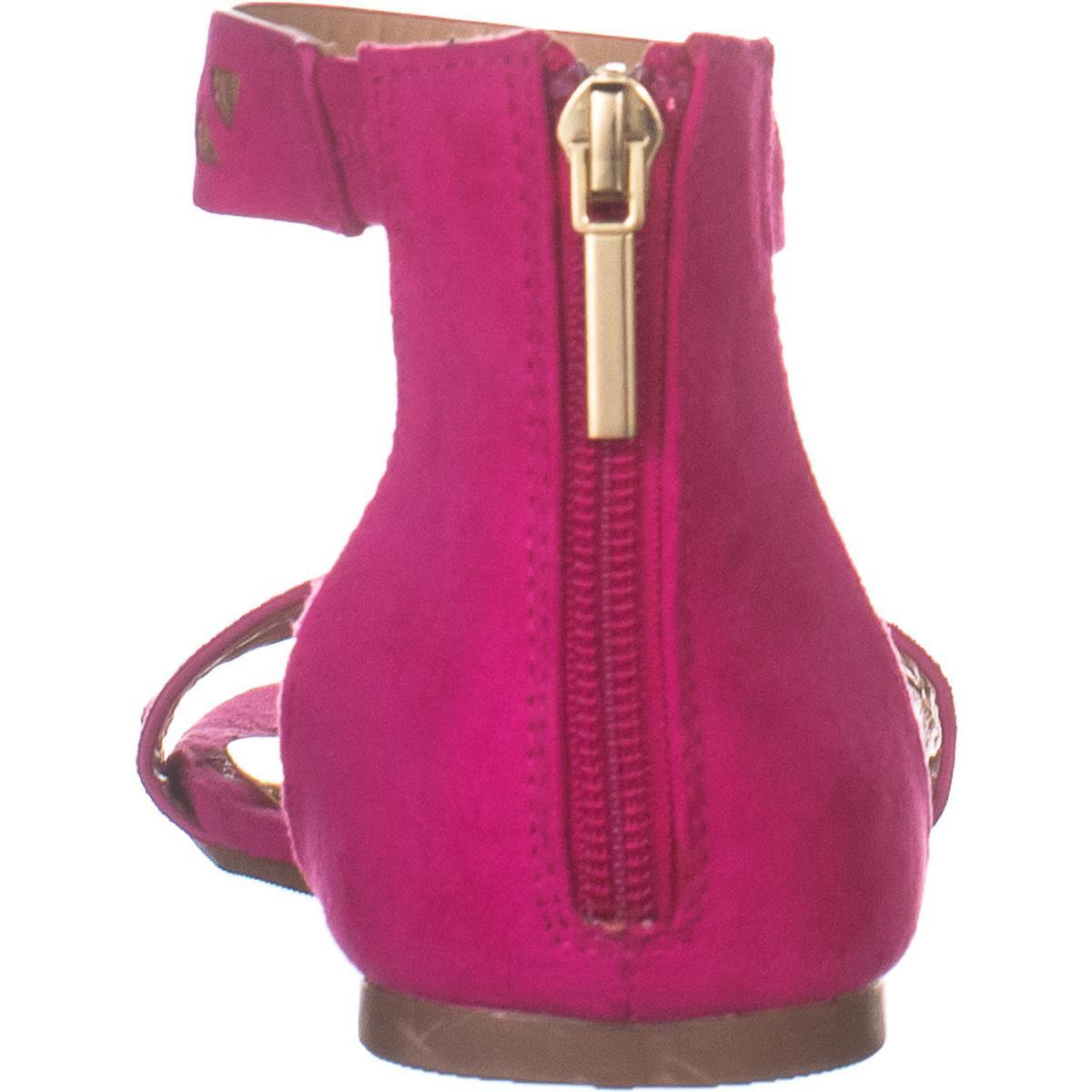 Sandálias rasteiras femininas Thalia Sodi Jacey com tira no tornozelo, rosa, tamanho 6 M