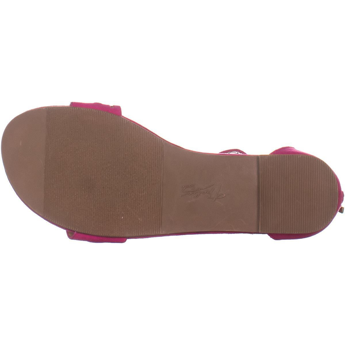 Sandálias rasteiras femininas Thalia Sodi Jacey com tira no tornozelo, rosa, tamanho 6 M