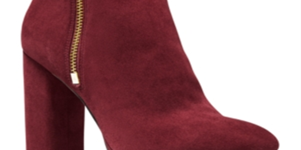 Botas plataforma femininas Michael Kors em camurça Signature, vermelhas, tamanho 10