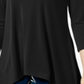 Blusa feminina Alfani com manga 3/4 profunda, preta, tamanho pequeno
