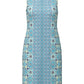Vestido sem mangas feminino Charter Club com estampa mista, azul, tamanho grande