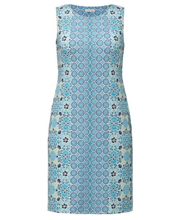 Vestido sem mangas feminino Charter Club com estampa mista, azul, tamanho grande