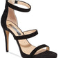 INC International Concepts Sapatos Sadiee de couro femininos, bico aberto, camurça, preto, tamanho 8,5 M