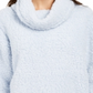 Suéter feminino estilo &amp; co sherpa gola alta azul tamanho M