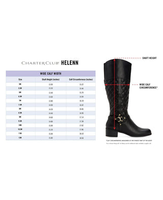 Botas de montaria femininas Charter Club Helenn de couro sintético, tamanho 9 M, marrom