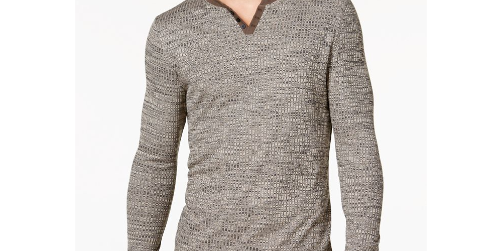 Calça Alfani Masculina Texturizada com Tintura Espacial Stretch Henley Verde Tamanho G